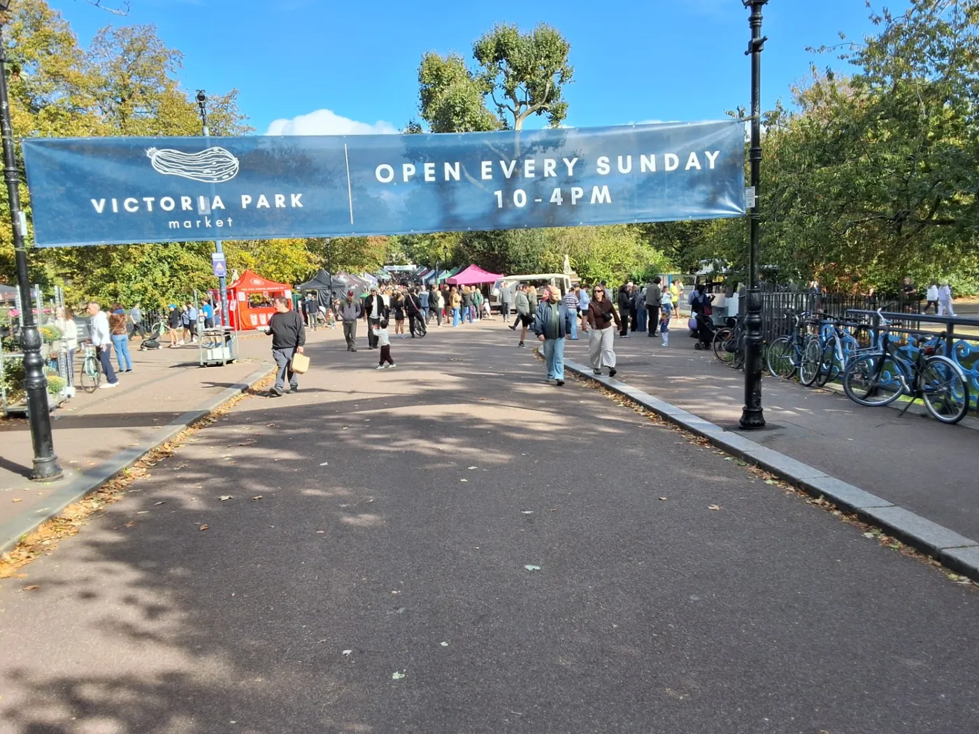 The entrance to Victoria Park Market