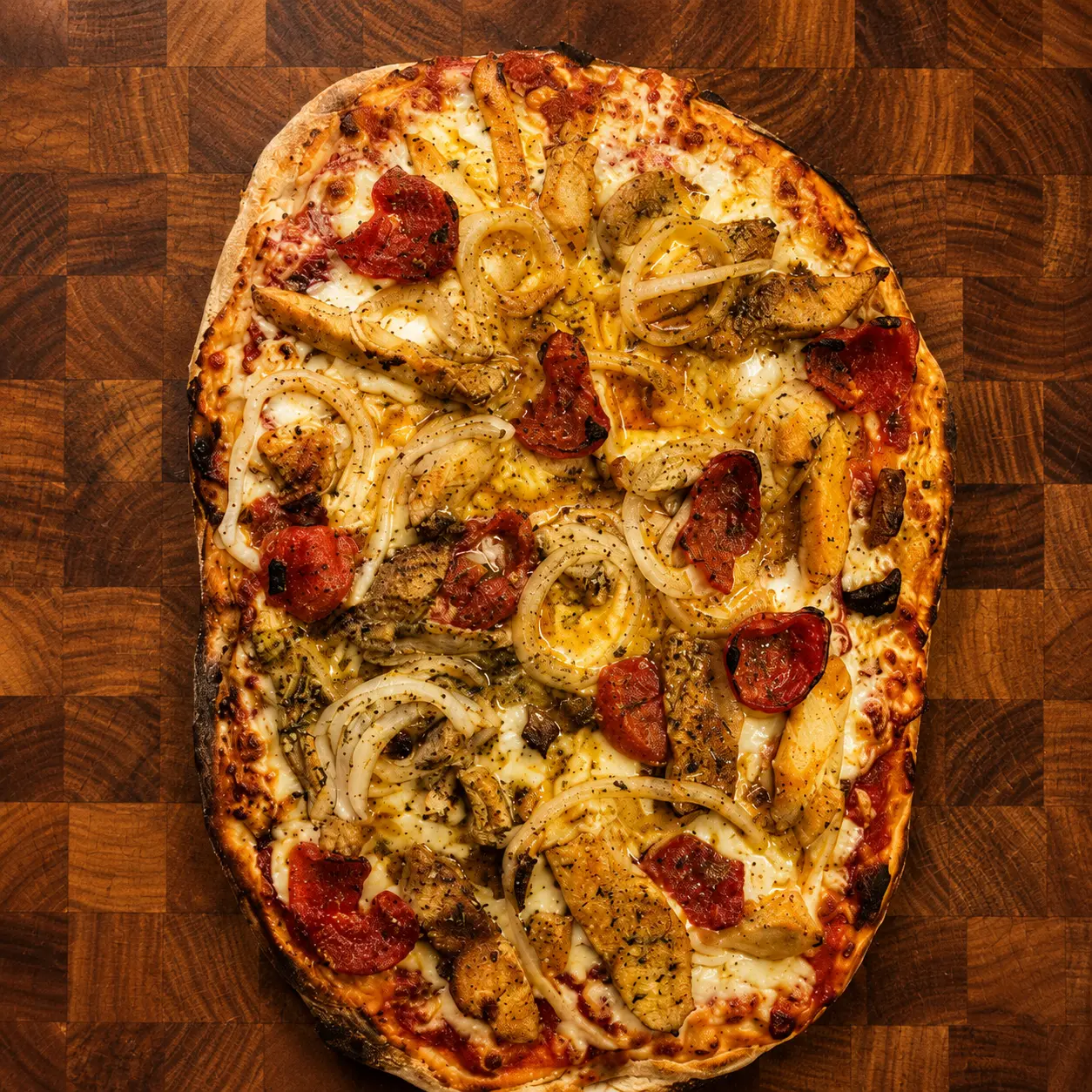 Pollo Ad Astra pinsa from our food menu